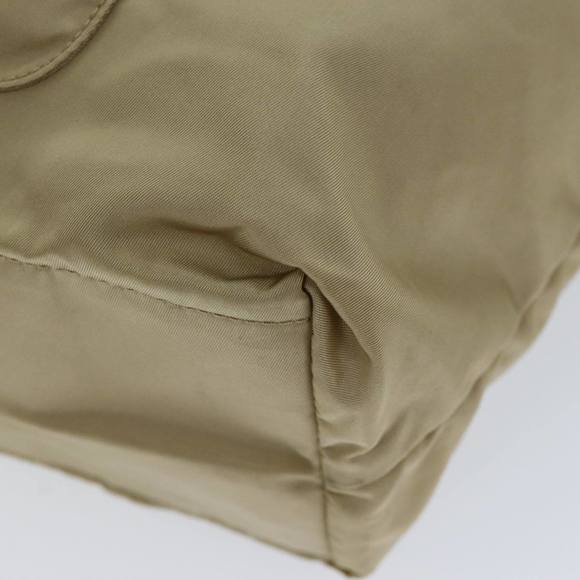 PRADA Tote Bag Nylon Beige Auth 75668 - Picture 14 of 16